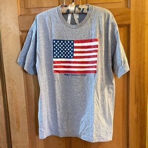 Patriotic Gray T-Shirt with American Flag